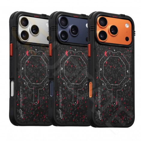 (แถมฟิล์ม) เคส SKINARMA [ VEKTOR ] Forged carbon with Mag-Charge สำหรับ iPhone 17 Pro / 17 Pro Max